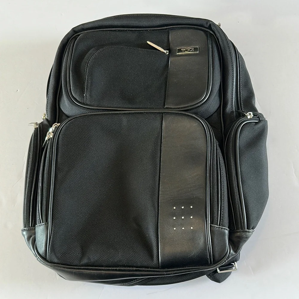 Tumi Black Backpack with Structured Design